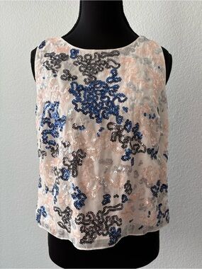 Phoebe by Kay Unger Sequin Floral Camisole Top